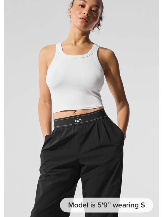 ALO Yoga Tops - ALO Yoga Goddess Go-To White Ribbed Tank Top size Small